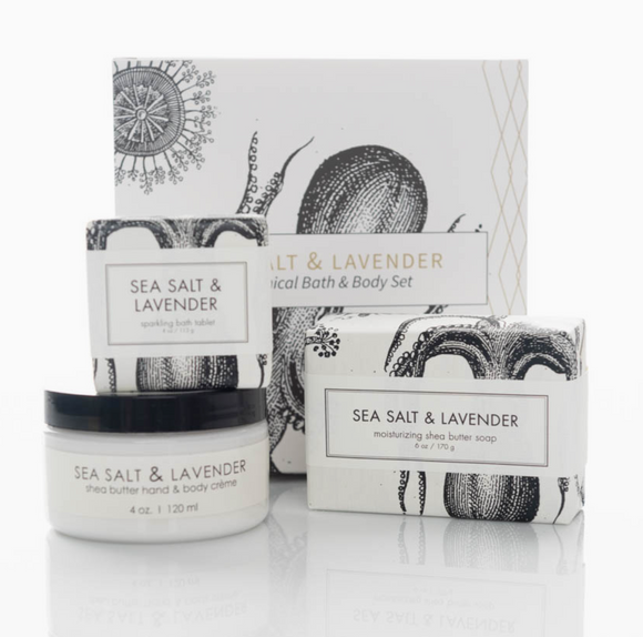 Sea Salt & Lavender bath & body set