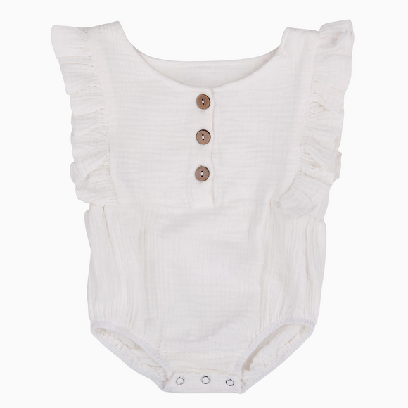 White Summer Baby Romper