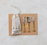 brass cheese knife set