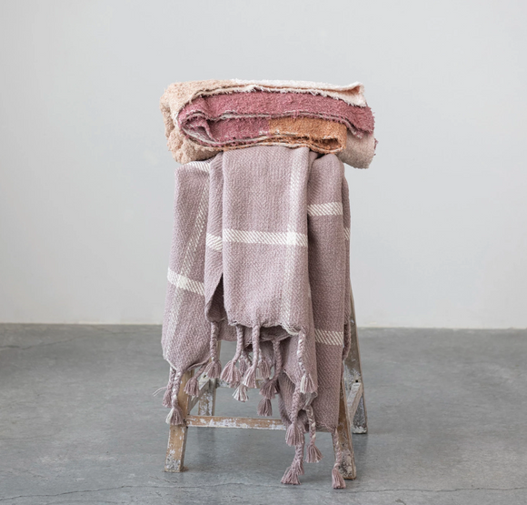 lilac plaid blanket