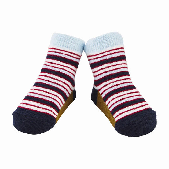 Blue, Red & White Striped Socks