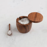 Wooden Condiment Canister W/ Spoon